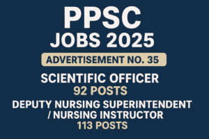 PPSC Jobs 2025 Advertisement No. 35
