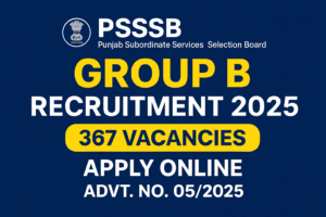 PSSSB Recruitment 2025