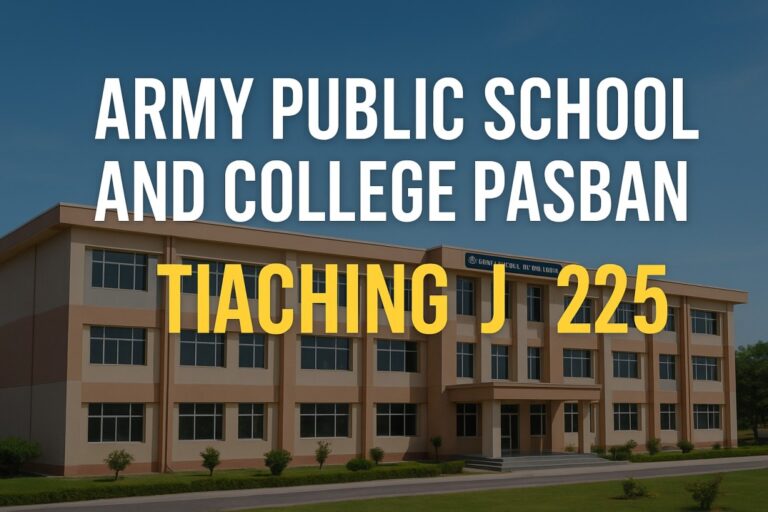 Army Public School and College Pasban Jobs 2025
